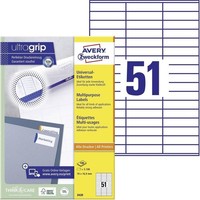 Avery Zweckform 3420 Universal Etiketten (5.100 Klebeetiketten, 70X16,9Mm Auf A4