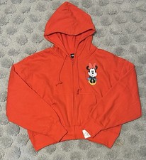 Disney Minnie Mouse Red Hooded Zippered Jacket in Kids Size Medium. NWT