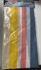3 Packs Striped Tablecloths 54 x 108 Inch Table Cover Pink,Yellow, Blue  White