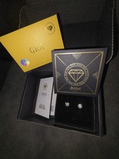 S925 Sterling Silver 1.0CT Moissanite Stud Earrings GRA Certified - New/ Boxed