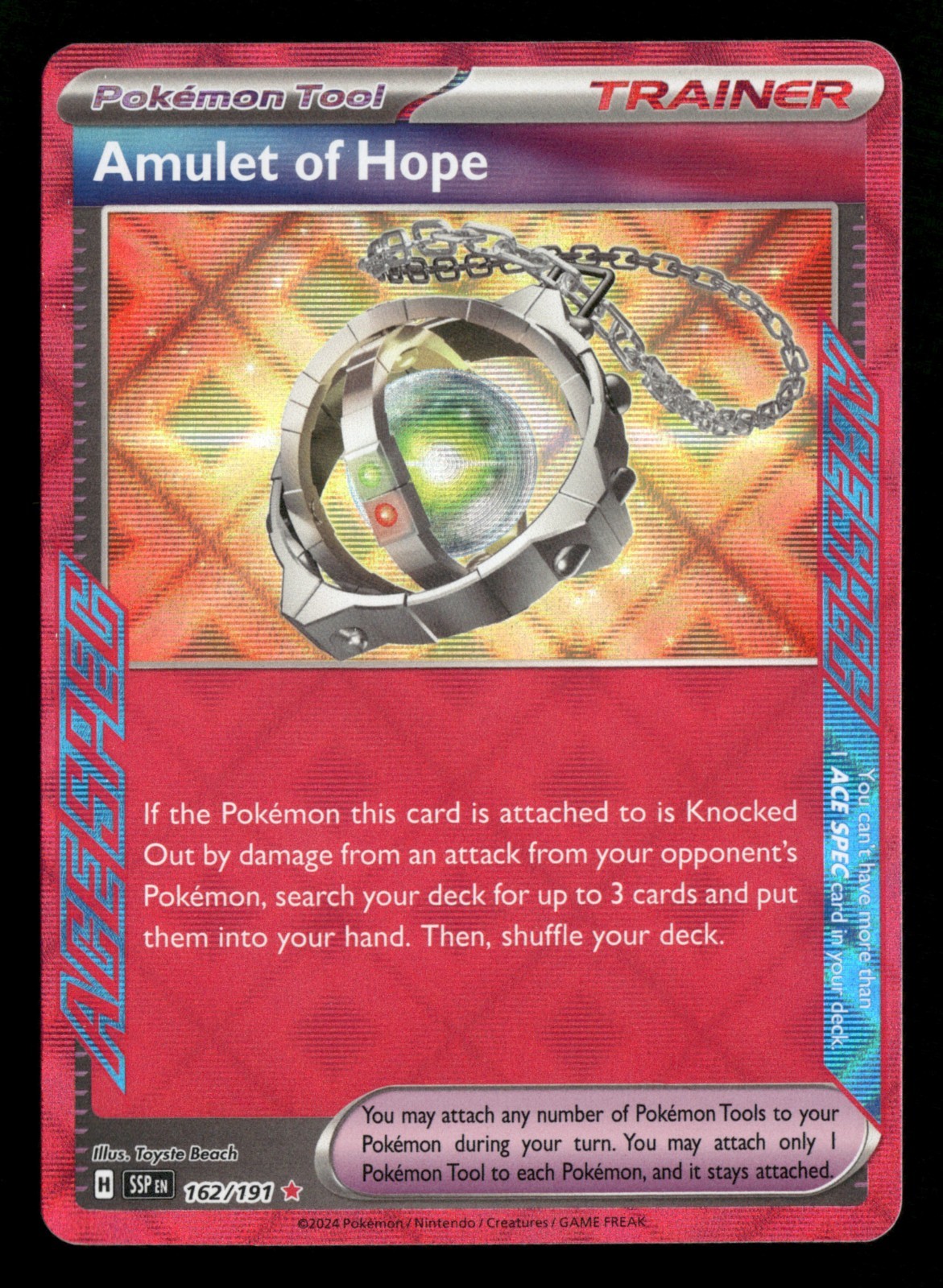 Amulet of Hope - 162/191 - Ace Spec - Surging Sparks - Pokemon Card - NM/M