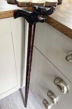 Vintage Dragon Head Walking Stick Cane Carved Handle Wooden Shaft 93cm