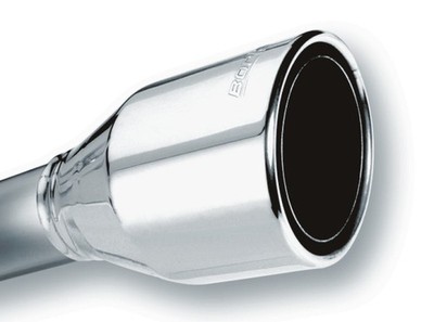 Borla 2.5in Inlet 4.5in Round Rolled Angle Cut Phantom X 7.75in Long Embossed Un