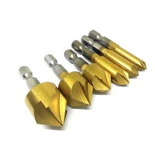 6-19mm Drill Countersink Tool Bit Set 1/4'' Hex Shank Counter Sink Steel Wood