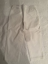Chico's Capri Cropped Pants Size 1 White Pockets Cotton Spandex New With Tags