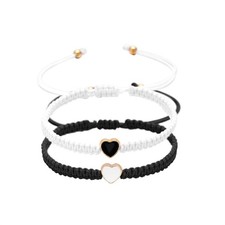 Set of 2 Colorful Heart Beaded Matching Bracelets for Couples and Friendshi - 02