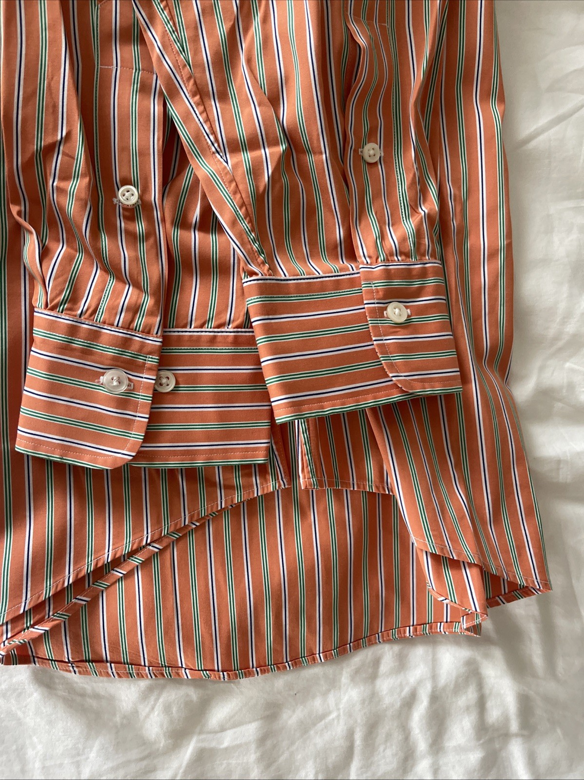 Ralph Lauren Regent Fit 100% Cotton Orange Multi Long Sleeves Men’s Shirt thumbnail 4