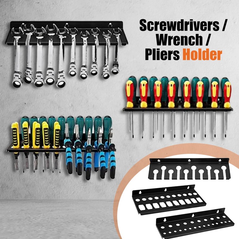 Wall Mounted Hand Tool Storage Rack Screwdriver Organizer Multifunction ...
