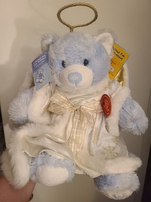 Build-A-Bear 2007 Winter Bear With Collectibear Pin And Angel Outfit, NWT