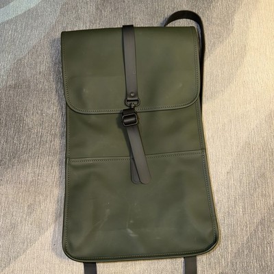 RAINS Backpack Mini W3 GREEN Waterproof Laptop Bag 13'' Rucksack EUC