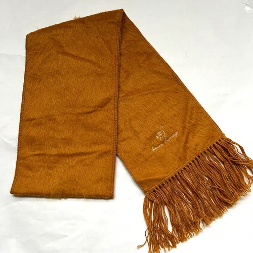 Alpaca Camargo Scarf Solid Golden Rectangle Fluffy Soft 8 1/2" x 67 " Peru