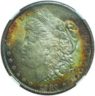 1890 Morgan Dollar MS63 NGC, Beautiful Rainbow Toning!