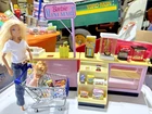 Barbie Vintage 1997 Mini Mart 30 Items, Metal Shopping Cart, Groceries No Dolls