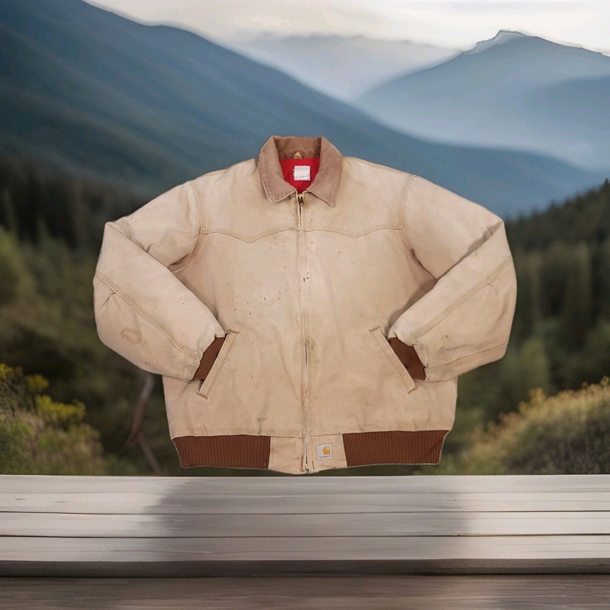 Carhartt サンタフェジャケット J13 BRN Vintage Carhartt Santa Fe Classic Duck Red Quilt Lined J13 Tan
