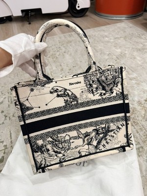 Christian Dior Book Hercules White Black Canvas Small Tote Bag | eBay
