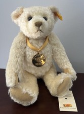 Steiff 2000 Millennium Coin Jointed Teddy Bear 12" Plush Danbury Mint Mohair