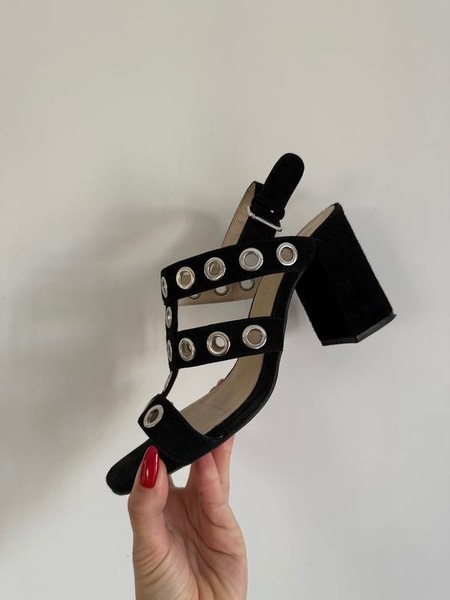 Women Navyboot Heels Black Suede 39 #B9TD