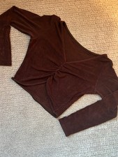 Capezio cropped dance top Brown Size Small EUC