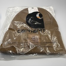 Carhartt Unisex Knit Beanie Hat Acrylic Winter Pull on Knit Cap Brown NWT