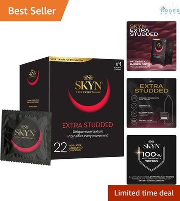 Extra Studded Latex-Free Condoms 22 Count Lubricated Safe Pleasure
