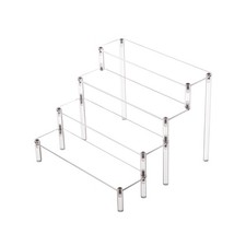 Acrylic 4-Tier Riser Display Shelf for Figurines, Desserts Holder, Collection...