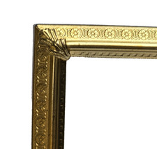 Vintage MCM Brass picture frame Holds 8  x 10  Photo Velvet Easel Back