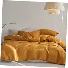 Linen Duvet Cover Set, 100 French Flax Natural Linen Bedding King Butternut
