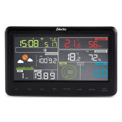 Alecto WS-5500 - Professionelle WLAN-Wetterstation mit App - Schwarz