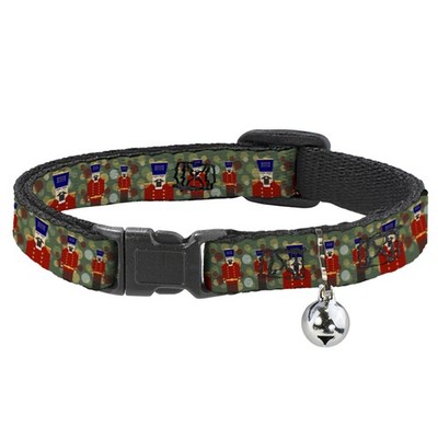 Cat Collar Breakaway with Bell Christmas Nutcracker/Polka Dots Greens/Gold/Red N