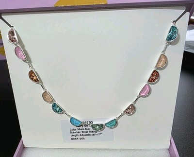 Silver Plated Miami Zest Jewel Candy Necklace 