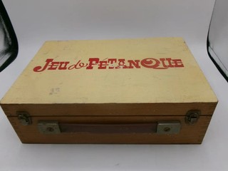 Vintage Jeu de Petanque Boules Set in Wooden Case 6 Balls