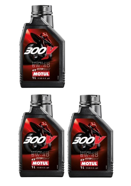 3L Motul 300V Factory Line Road Racing 5W-40 MotoröL 3X1L Motul 110292-image