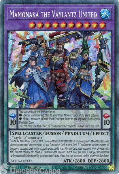 TAMA-EN009 Mamonaka the Vaylantz United Collector's Rare 1st Edition Mint YuGiOh