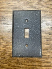Vintage Architectural Salvage Brown Metal Crinkle Finish Wall Switch Cover Plate