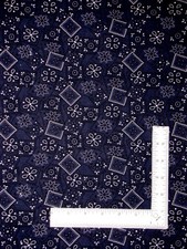 Bandana Bandanna Navy Fabric By The Yard Cowboy Western Black White Navy Cotton