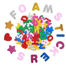 196 Pcs Foam Letters Stickers Glitter, 1.5 inch Foam Alphabet Stickers Self