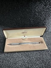 VTG Cross Century Classic Lustrous Chrome Ballpoint Pen 90s Raised Logo Clip USA