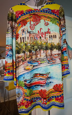 Dolce & Gabbana “Salut de Napoli” Printed Shift Dress IT 48 (US 12/14)