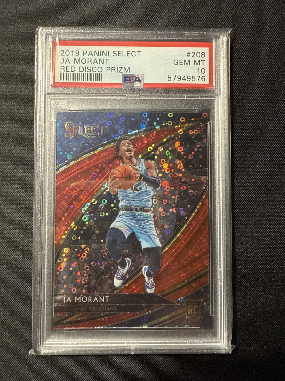 2019 Panini Select Ja Morant RC /49 Red Disco COURTSIDE PSA 10 Grizzlies GEM MT
