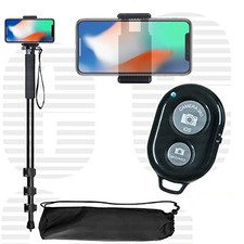 72" Monopod with Quick Release for DSLR Digital W Bluetooth Remote Phone Mount