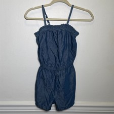 Old Navy Girls Chambray Romper Blue Sleeveless Boho Summer Outfit L