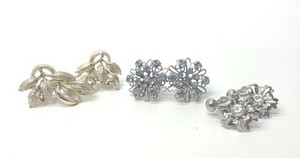 Vintage Mixed Variety Rhinestone Earring Lot, 23.1g