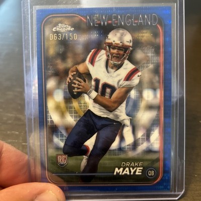 2024 Topps Chrome Drake Maye (RC) #203 Blue Pulsar SN/150 NE Patriots ROOKIE