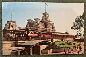 Vtg 1960-70's Chrome Postcard WALT DISNEY WORLD, FLORIDA - STEAM RAILROAD