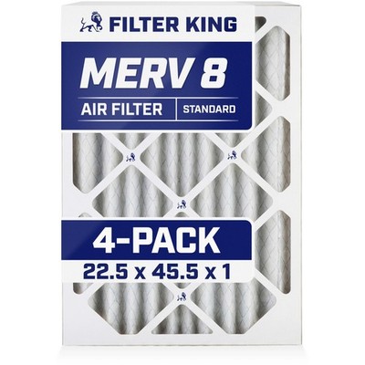 Filter King 22.5x45.5x1 Air Filter 4-PACK MERV 8 Actual Size 22.5 x 45.5 x .75''