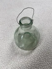 Vintage Fly & Wasp Catcher Green Glass with Hanger RARE