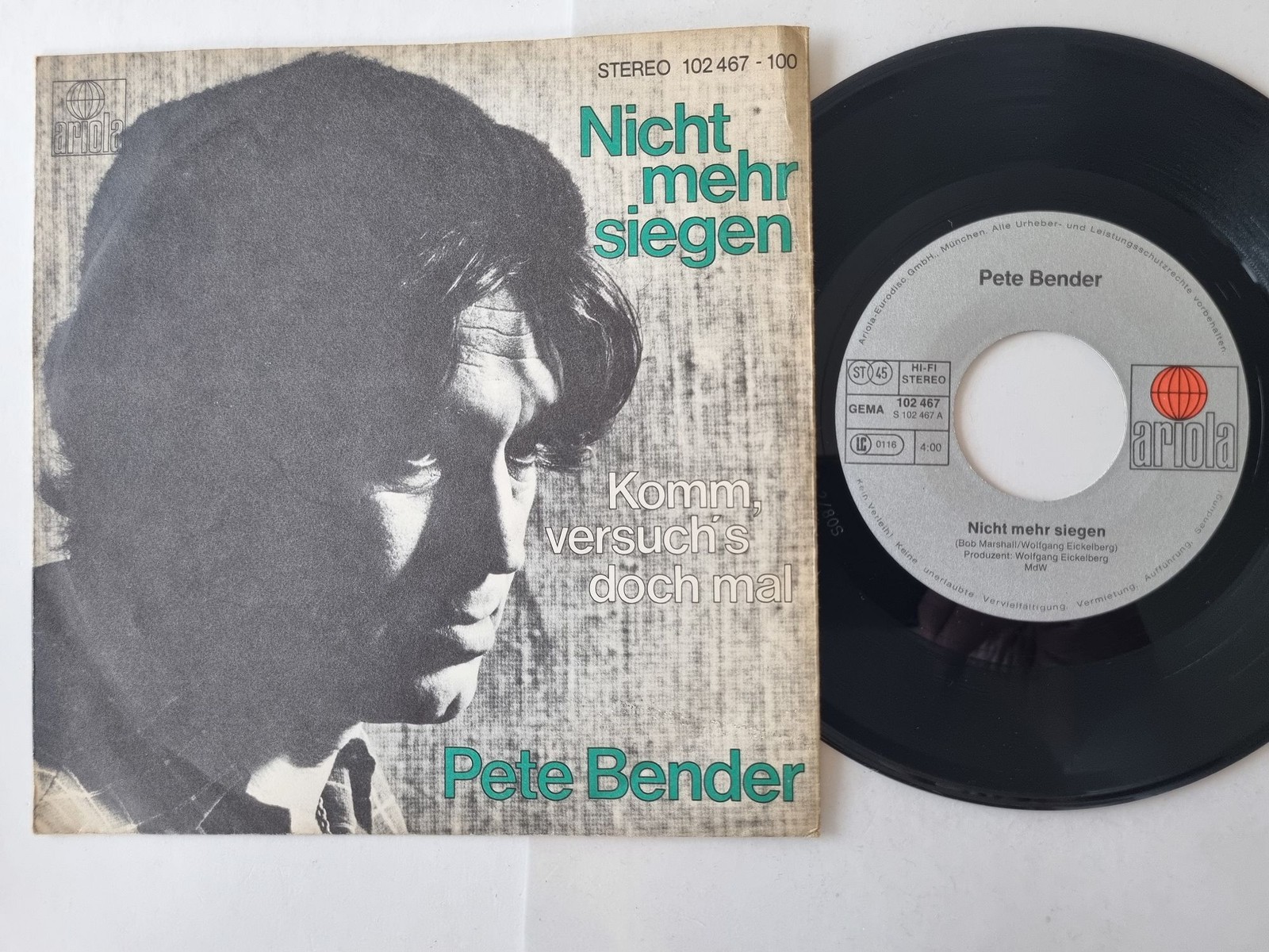 Pete Bender - Nicht mehr siegen 7'' Vinyl Germany