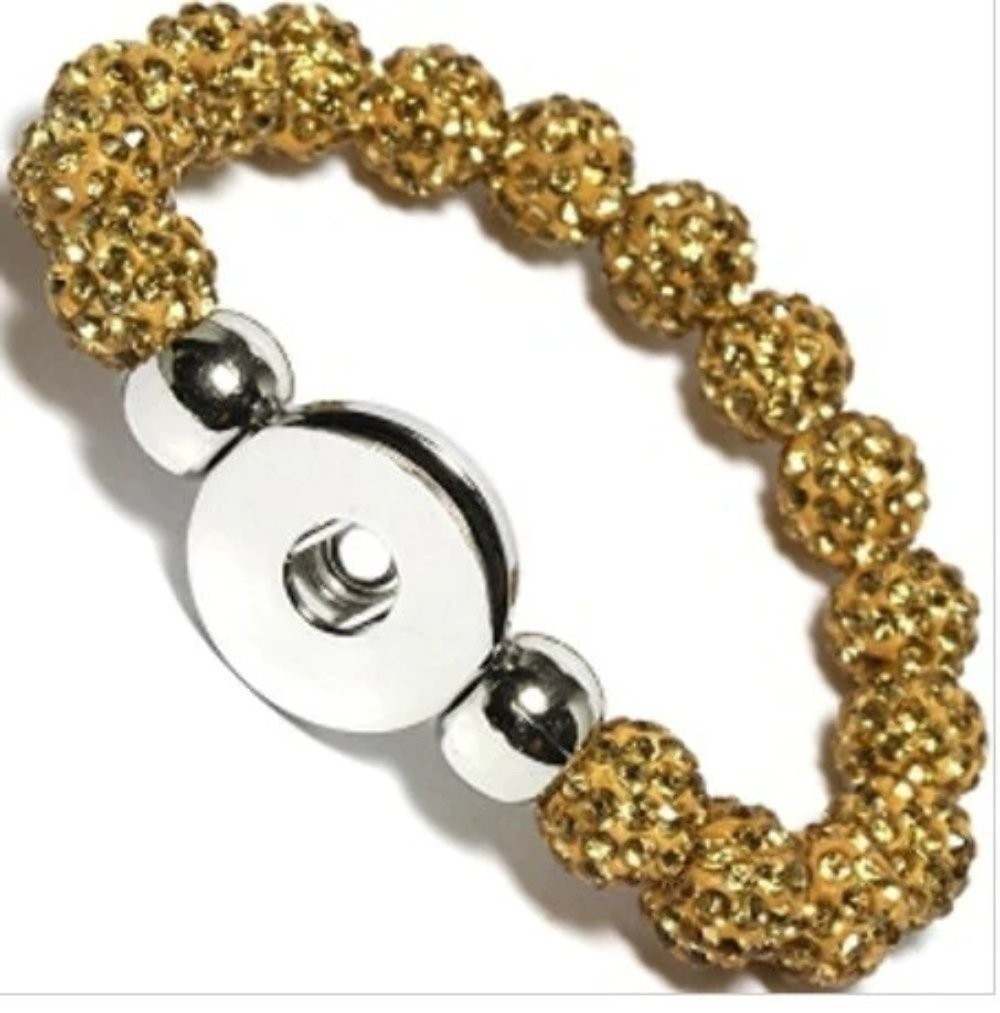 Stretch bracelet with 18mm snap button for interchangeable crystal ball charms-image