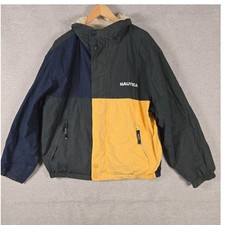 VTG Nautica Jacket Mens XL Colorblock Big Log...