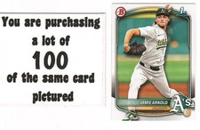 x100 Jamie Arnold 2025 (1st) Bowman Draft #30 Rookie Card RC lot/set Athletics!!